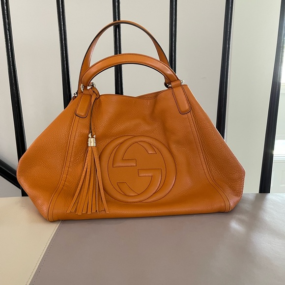 Gucci Interlocking CC Soho Leather Tote Bag in Orange. Authentic. - Picture 1 of 9